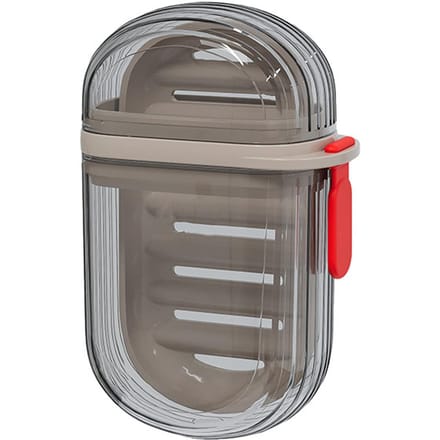 Zeepdoos Reizen Draagbaar Mini Zeepcontainer Afgesloten Draineerbare Zeepdoos met Deksel voor Reizen gray