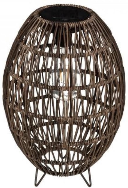 Solar Buiten verlichting - Tafel lamp op zonne-energie - solar lpe -  hoogte 32 cm - beige/bruin