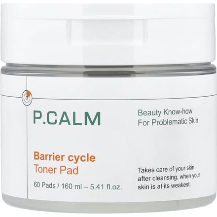 P.CALM Barrier Cycle Toner Pad 160ml/60pads white