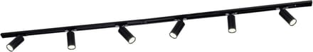 Ledvion - LED Railverlichting 2M + 6 Railspots (Zwart - Dimbaar - GU10 Fitting) - 1-Fase