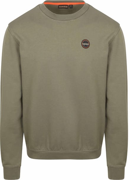 Napapijri Badge Sweater Olijfgroen - Maat XXL - Heren - Sweaters