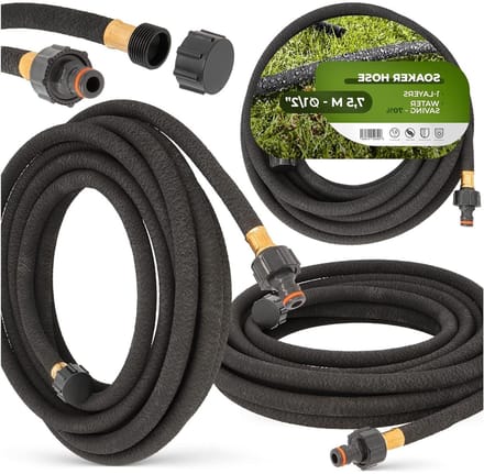 Irrigatieslang - Druppelslang - Planten water geven - Waterbesparend - 75 meter - Zwart