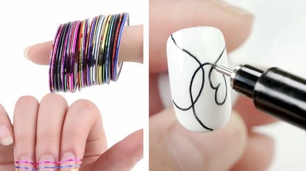 Nagels decoratie set. Graffiti pen. Nagel gel plak strips.