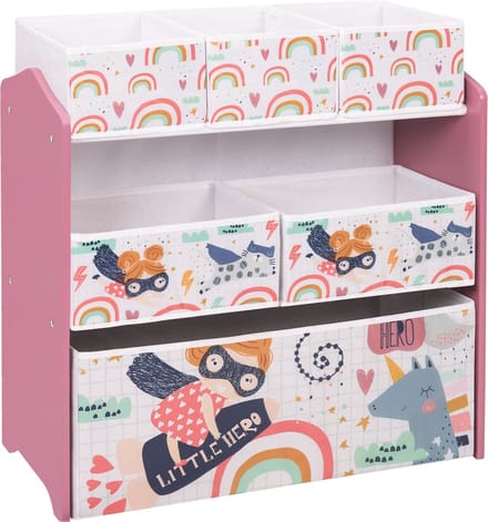 Bolt Edge Speelgoedkast - Roze - Kinderkamer - Boekenkast - Opbergkast MDF
