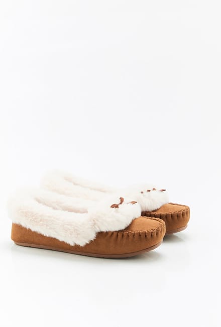 Damart - Imitatiebonten Thermolactyl pantoffels - Dames - Bruin - 41