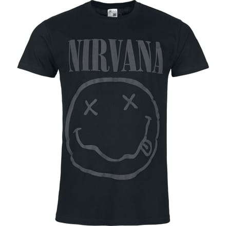 Nirvana T-shirt - Smile Logo 3D Druck - M tot 3XL - voor Mannen - zwart