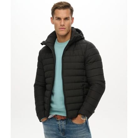Superdry Fuji Jas Met Capuchon Black Grootte: S