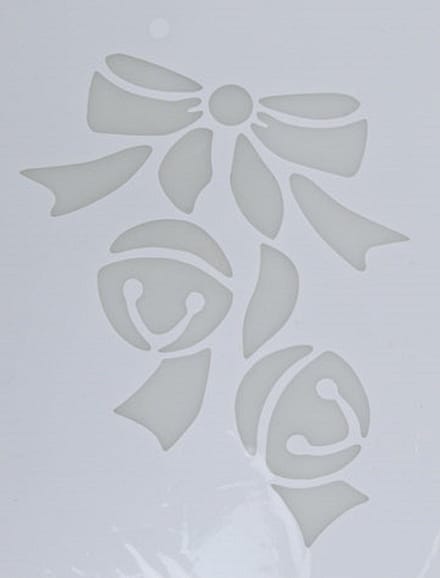 Kerst raamsjabloon kerstbelletjes - wit - 35 cm - raamdecoratie - kerstversiering - sneeuwspray sjabloon
