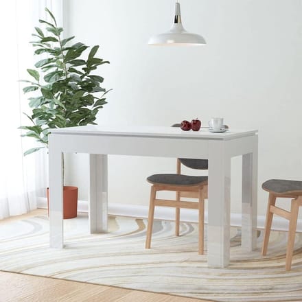 Eettafel - Eetkamertafel - Gezellig dineren - Strak design - 120x60cm - Hoogglans wit