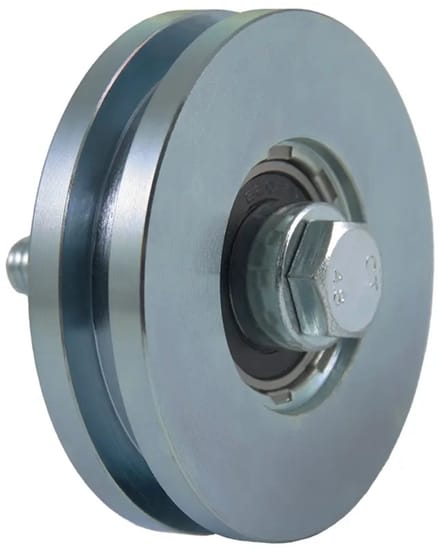 80 mm vierkant groefwiel met 1 kogellager