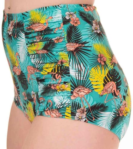 Banned - Wanderlust Bikinibroekje - Flamingo - S - Multicolours/Groen