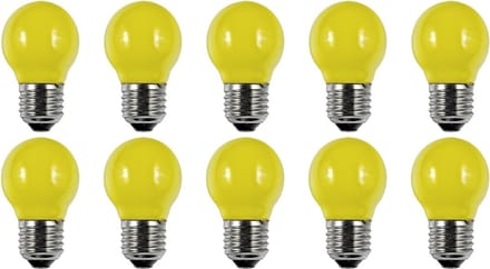 SPL E27 LED Lamp 1W - Geel - LED Filament Mini Globe/Kogel G45 - Feestverlichting - 10 Stuks