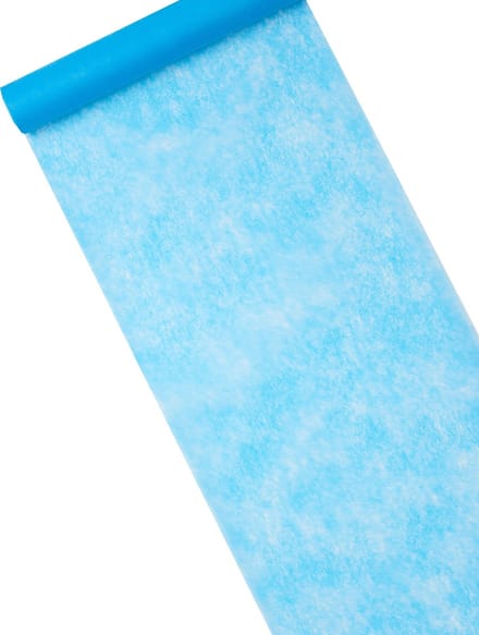 HOBI - Turquoise non-woven tafelloper 29 cm x 10 m, natuurlijke uitstraling