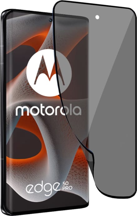 Geschikt voor Motorola Edge 50 Pro - Privacy Screenprotector - Beschermglas Folie - Privé GuardCover