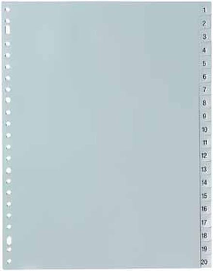 Tabbladen set 1-20, PP A4, 23 rings