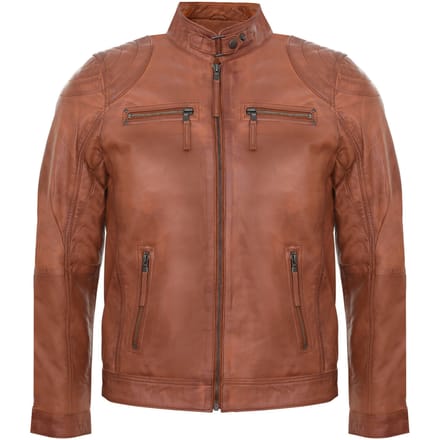 Leren biker racejack met rits