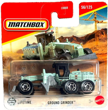 GROUND GRINDER MBX 56-125 CONTRUCTION ARMY GREEN MATCHBOX 1:64 SHORT CARD