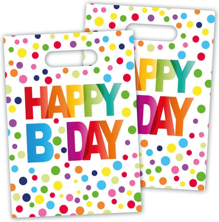 Folat BV Happy Birthday Confetti dispensing bags 8 pcs.