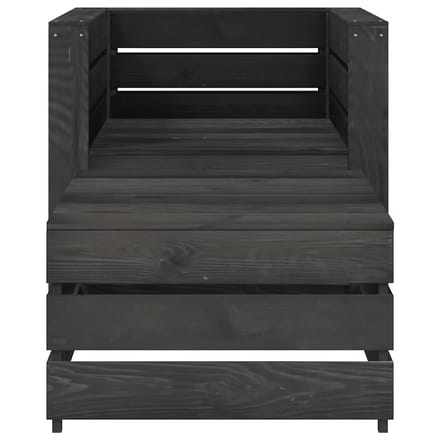 vidaXL - 2-delige - Loungeset - pallet - geïmpregneerd - grenenhout - grijs