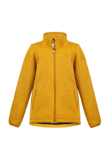 Schmuddelwedda Gebreide fleece jas jonge Mosterd Melange-280