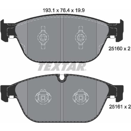 Remblokset TEXTAR 2516002, voor