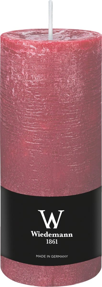 Wiedemann Cilinderkaars/stompkaars - rustieke kaars - oudroze - 7 x 16 cm - 66 branduren