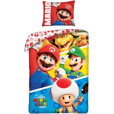 Super Mario Dekbedovertrek - 140 x 200 cm - Polyester - Meerkleurig