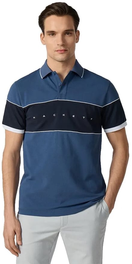 Hackett Hm5600192 Korte Mouw Poloshirt Blauw S Man