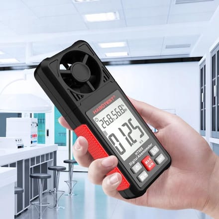 Digitale Windmeter - Luchtstroommeter - Meten Windsnelheid - Draadloze Connectiviteit - Compact Formaat - Zwart