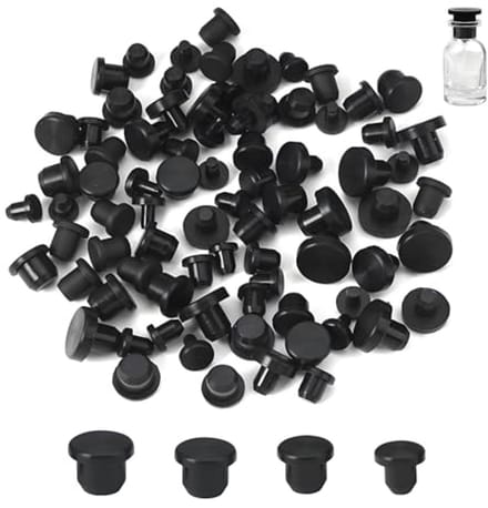 Rubberen stops voor gaten 5-10 mm - 60 stuks zwarte afdekdoppen