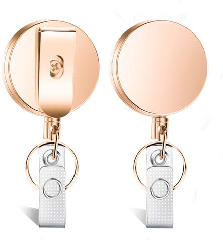 Travel Cords - Badgehouder Rosè Goud - Duurzaam - 360° Roteerbaar