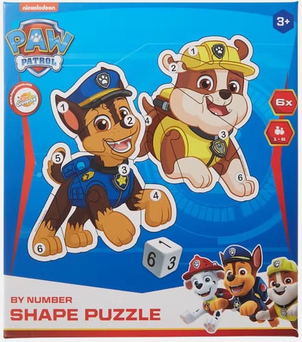 Paw Patrol vorm spelpuzzel - Blauw/Geel - 6 stukjes - Legpuzzel shape puzzle