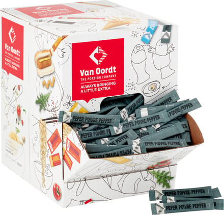 Van Oordt | Pepersticks - peperzakjes | 750 x 0,2gr in dispenserdoos