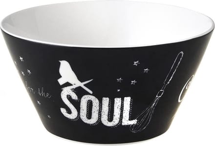 Dutch Rose Zwart/Wit Kom Soul - Ø14cm - Zwart