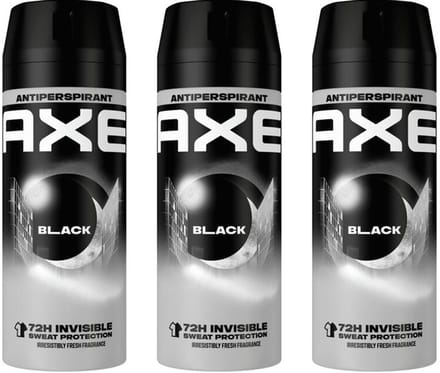 Axe Deo Spray Black Dry - 3 x 150 ml - 72H Anti-Perspirant - Anti Sweat