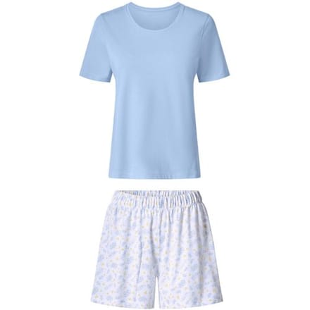 ESMARA Korte dames pyjama (Blauw/wit, XS (32/34))