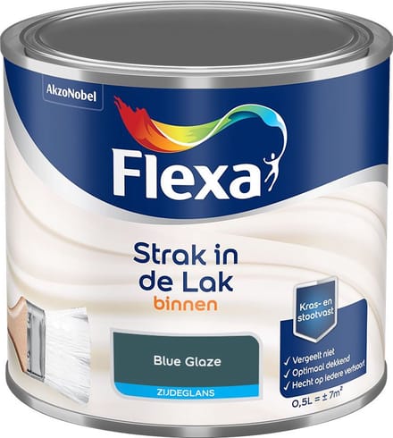 Flexa - Strak In De Lak Binnenlak Zijdeglans - Blue Glaze - Mengverf - 500 Ml