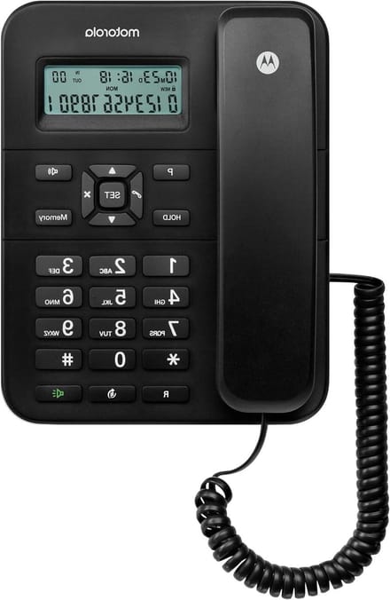 Vaste Telefoon - Telefoon met Snoer - Thuis Kantoor - Handsfree Luidspreker - 10 Geheugentoetsen - Zwart