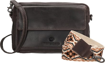 Hide & Stitches Next Navajo Schoudertas Dames - Handtas voor Dames - Tas van 100% Leder - Donkerbruin