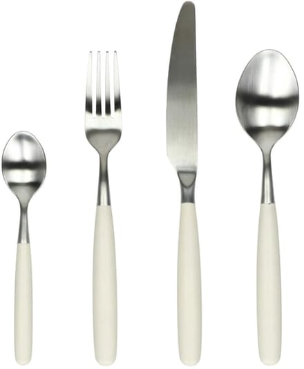 Pomax Renoir bestekset set van 16 handvat hars gebroken wit