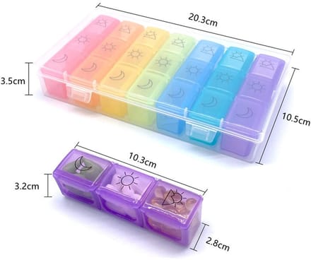 Tablettenbox 7 Dagen met Drie Compartimenten voor Medicijnen