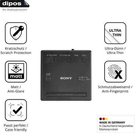 dipos – 2x Matte Beschermfolie geschikt voor Sony ICF-C1 | Krasbestendige & antireflecterende Screenprotector Ultra-Thin