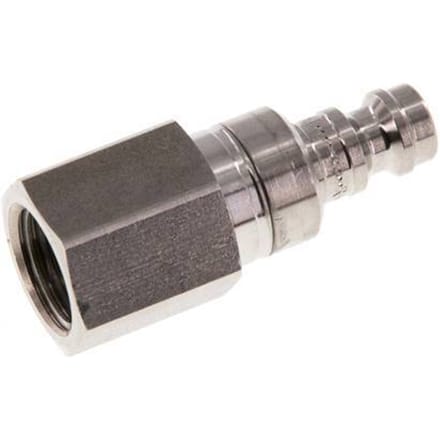 RVS 306L DN 5 Luchtkoppeling Insteeknippel G 1/4 inch Binnendraad Double Shut-Off - CLP5-F-SSL-SV-P-014