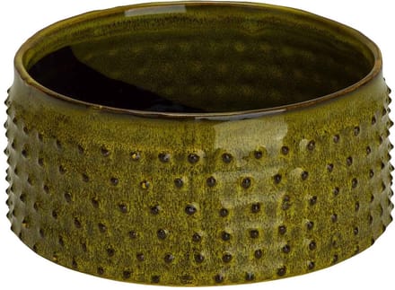 Cosy & Trendy Bloempot Embossed Dots - Ø20xH9cm - Donkergroen