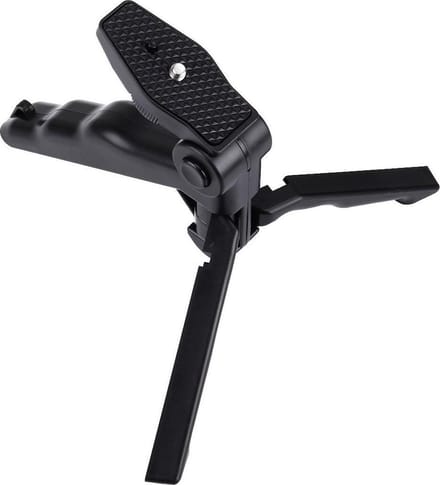 Shop4 - Actioncam Tripod - met Extra Stevige uitklapbare Poten Zwart