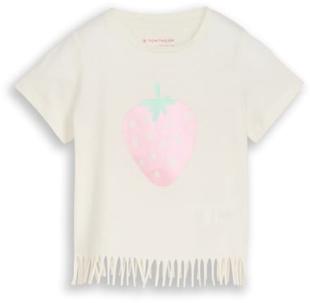 Tom Tailor - T-shirt met franjes - Maat 92/98 - Wool White