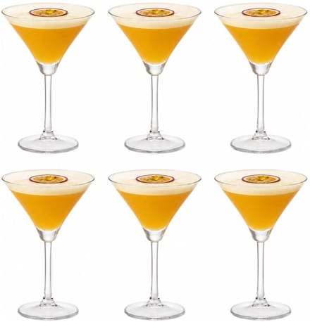 Vivalto Martini glazen set - 6x - glas - 260 ml - cocktail glas - klassiek model