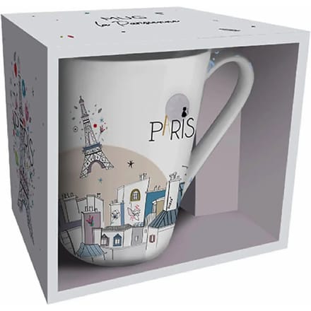 Conische mok + doos Kiub La Parisienne Gris Te