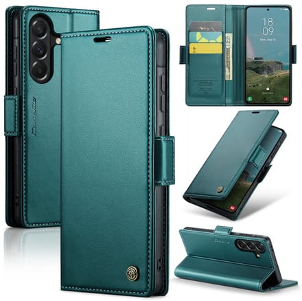 CaseMe Wallet Case met RFID Bescherming en Magneetsluiting voor Galaxy A37 _ Groen