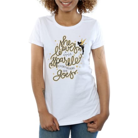 Disney Dames/Dames Tinkerbell Sterren Katoenen T-Shirt (Wit)
